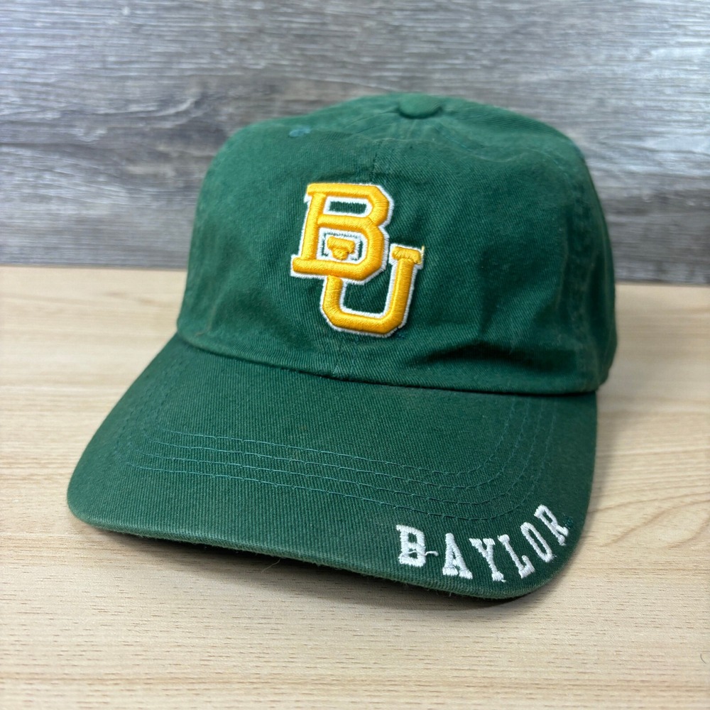 Baylor Bears Hat Cap Strap Back Green‎ Yellow University Adjustable